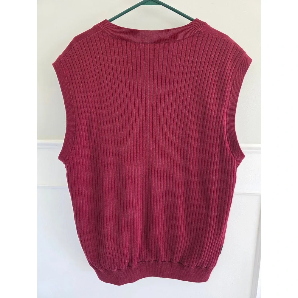 Mizuno Performance Wear V Neck‎ Sweater Vest Men's Large Burgundy Golf Casual